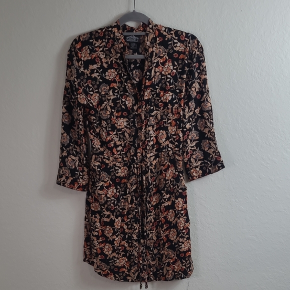 Angie Dresses & Skirts - Angie Black and Tan Floral Dress Mini Size Small